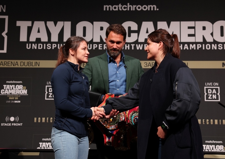 Photos: Katie Taylor, Chantelle Cameron - Face To Face at Press